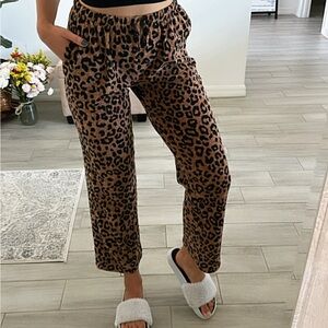DKNY Animal Print Comfy Lounge Pants Wide Leg / Small